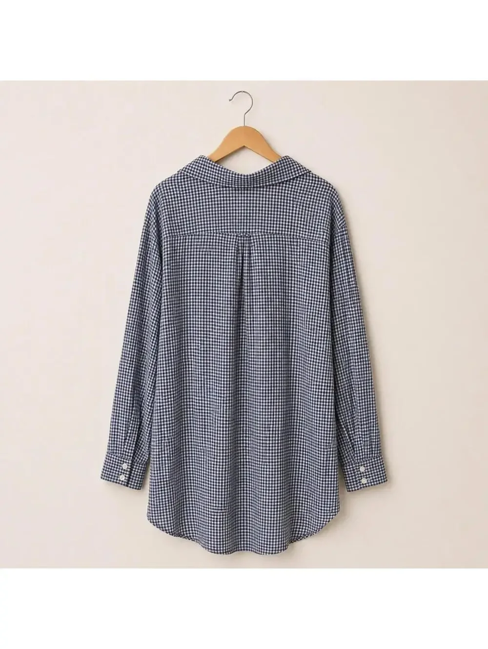 Aerie Blue Gingham Oversized Button Down Shirt Large Cottagecore Top - Picture 2 of 3
